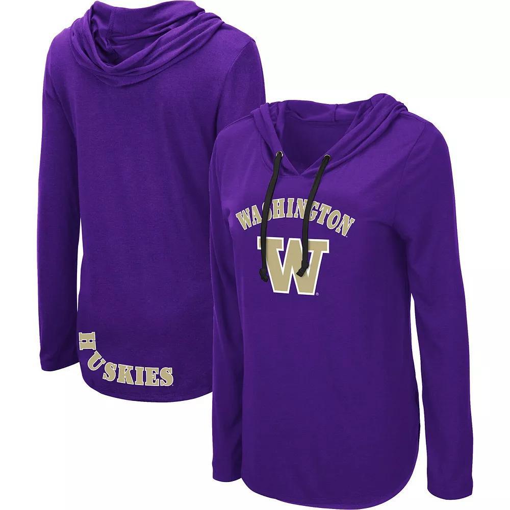 Women's Colosseum Purple Washington Huskies My Lover Lightweight Hooded Long Sleeve T-Shirt, Size: Small Product Image