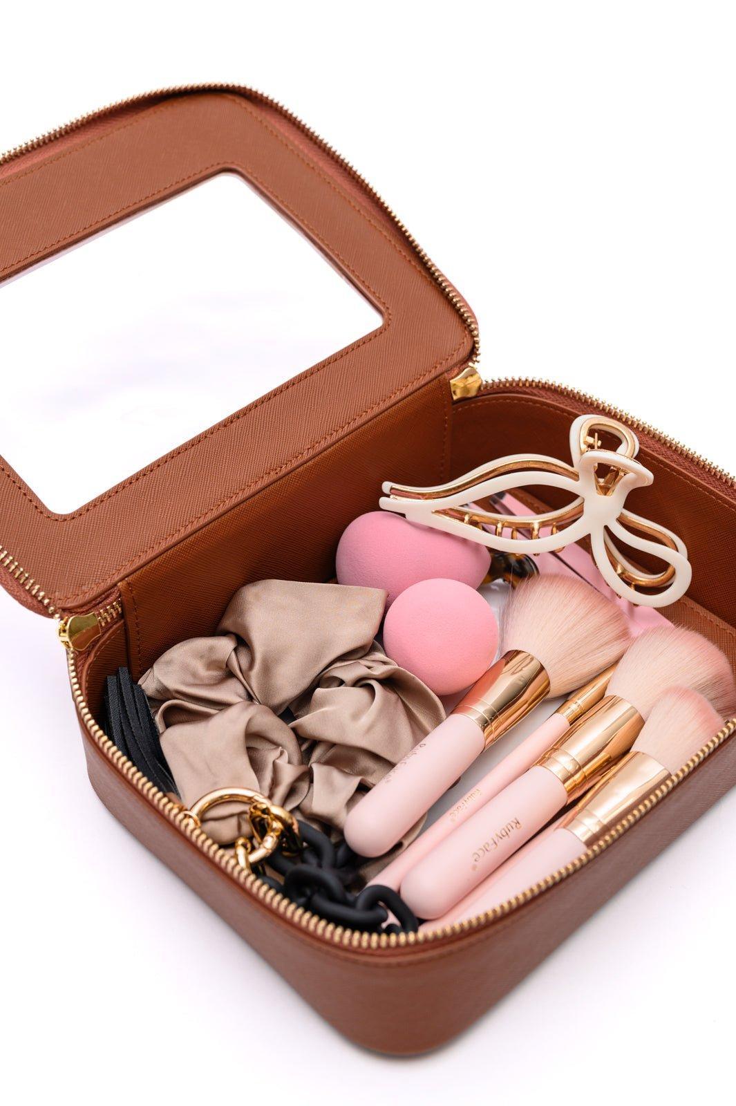 PU Leather Travel Cosmetic Case in Wine Product Image