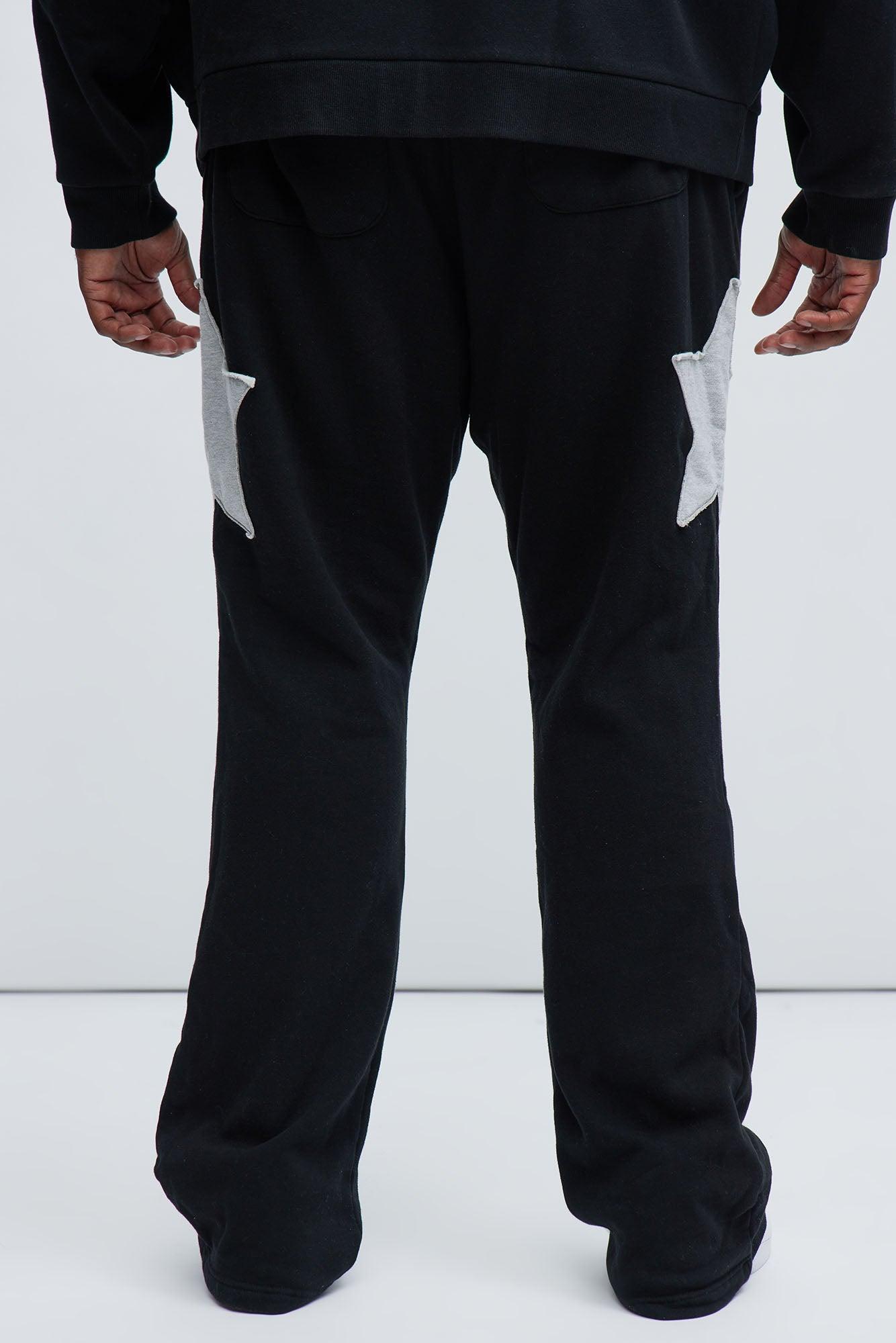 Tyson Stars Skinny Flared Sweatpants - Black Product Image