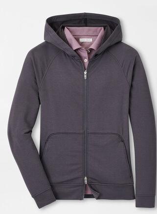 Peter Millar Womens Beaumont Full Zip Hoodie | Color: Graphite | Size: M Product Image