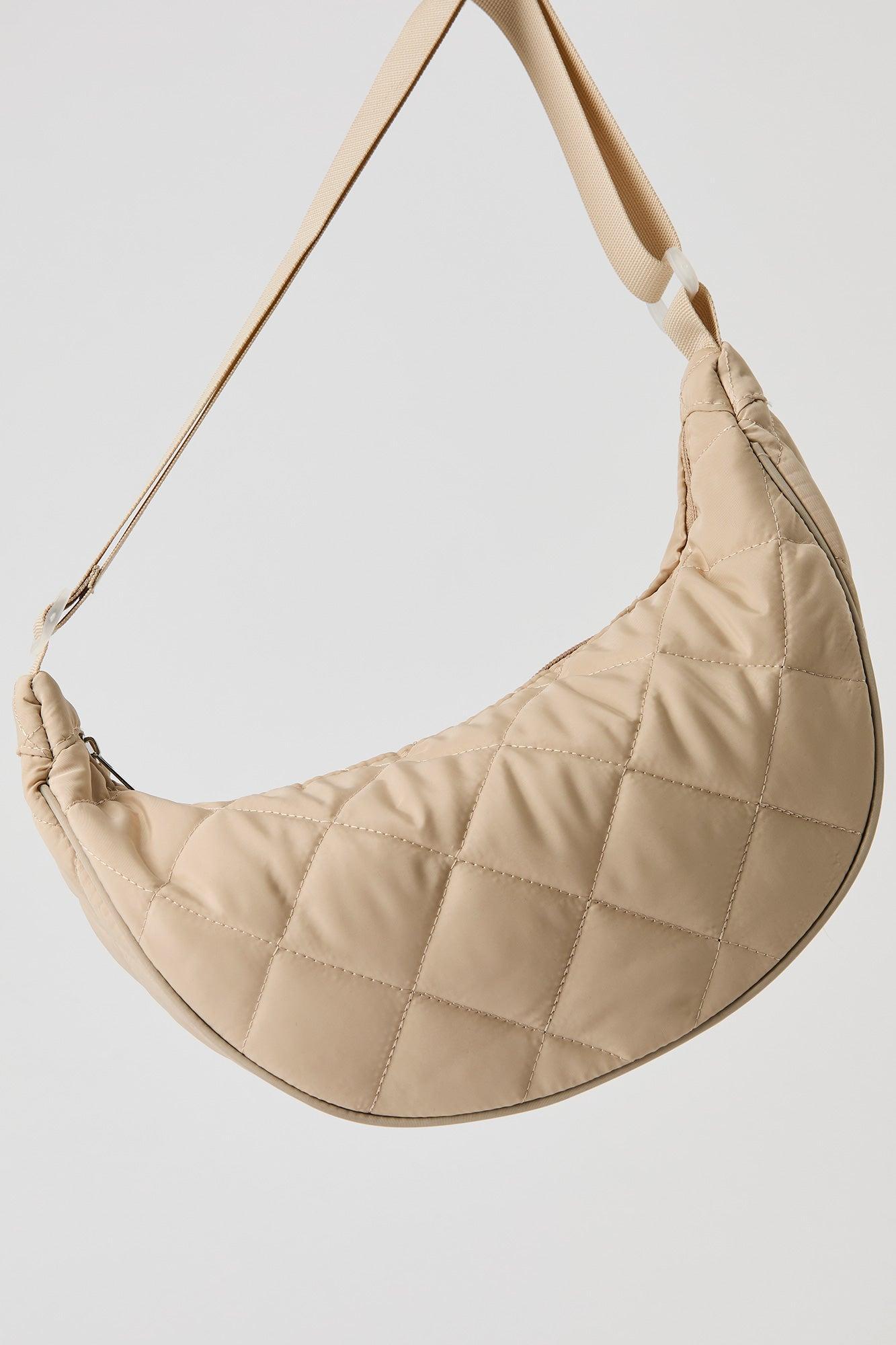 Quilted Nylon Half Moon Shoulder Bag Female Product Image