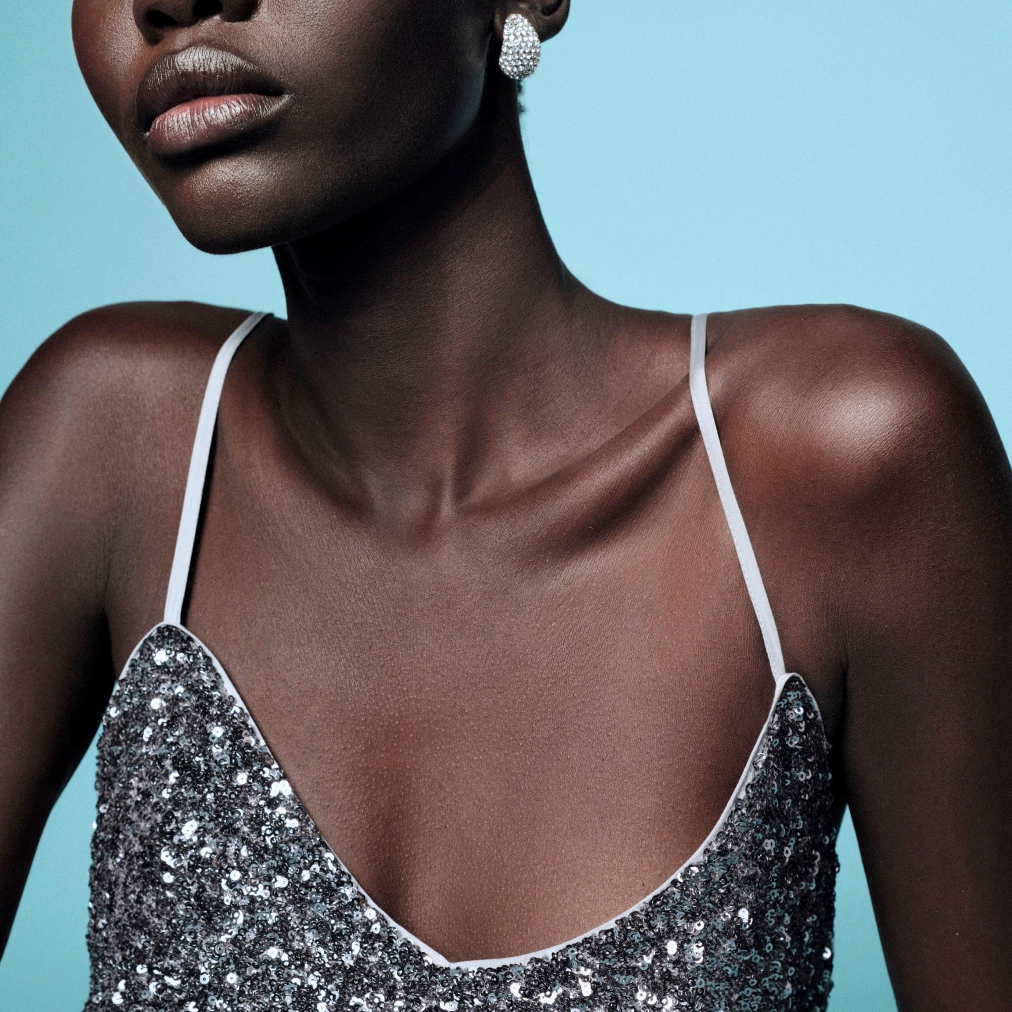 Sequin floor-length slip dress Product Image