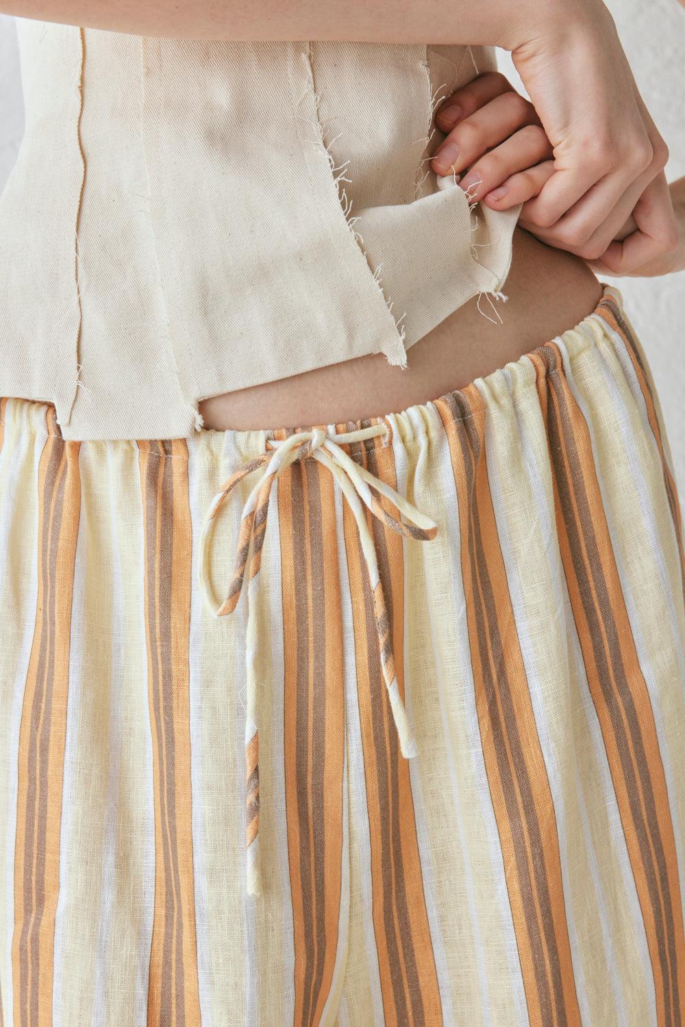 Ama Linen Bermuda Shorts Stripe Product Image