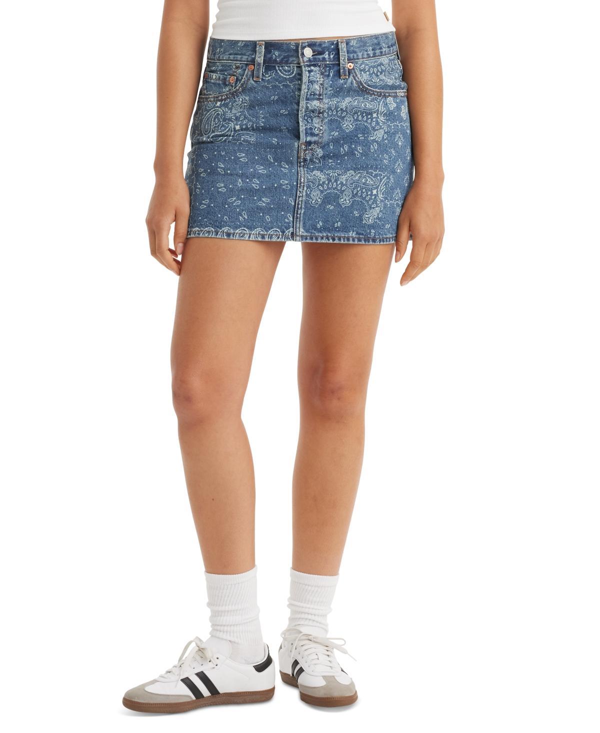 Women's Levi's® A-Line Button Front Mini Skirt, Size: 31(US 12)Medium, Purple Perfect Cord Product Image