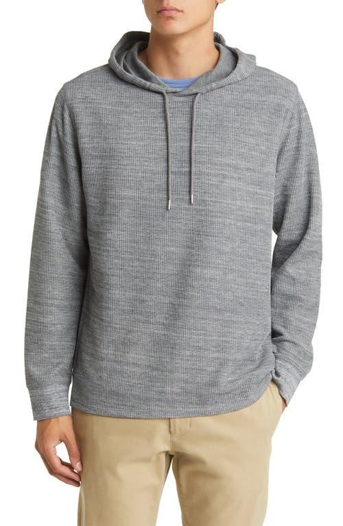 Vince Heather Thermal Pullover Hoodie (Black/Med Heather Grey) Men's Clothing Product Image