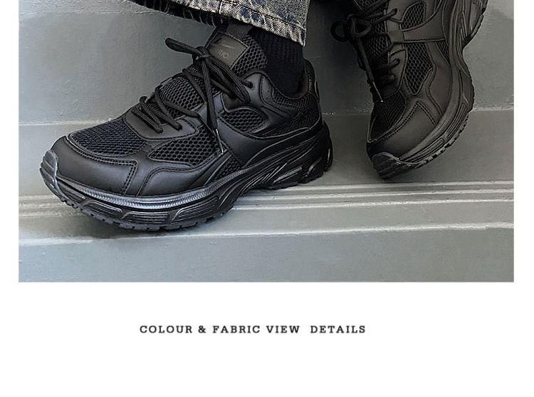Contrast Trim Lace-Up Platform Sneakers Product Image