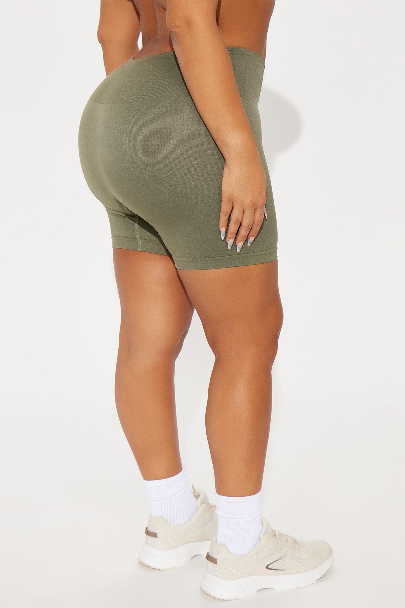 Mia Seamless Biker Short - Olive Product Image