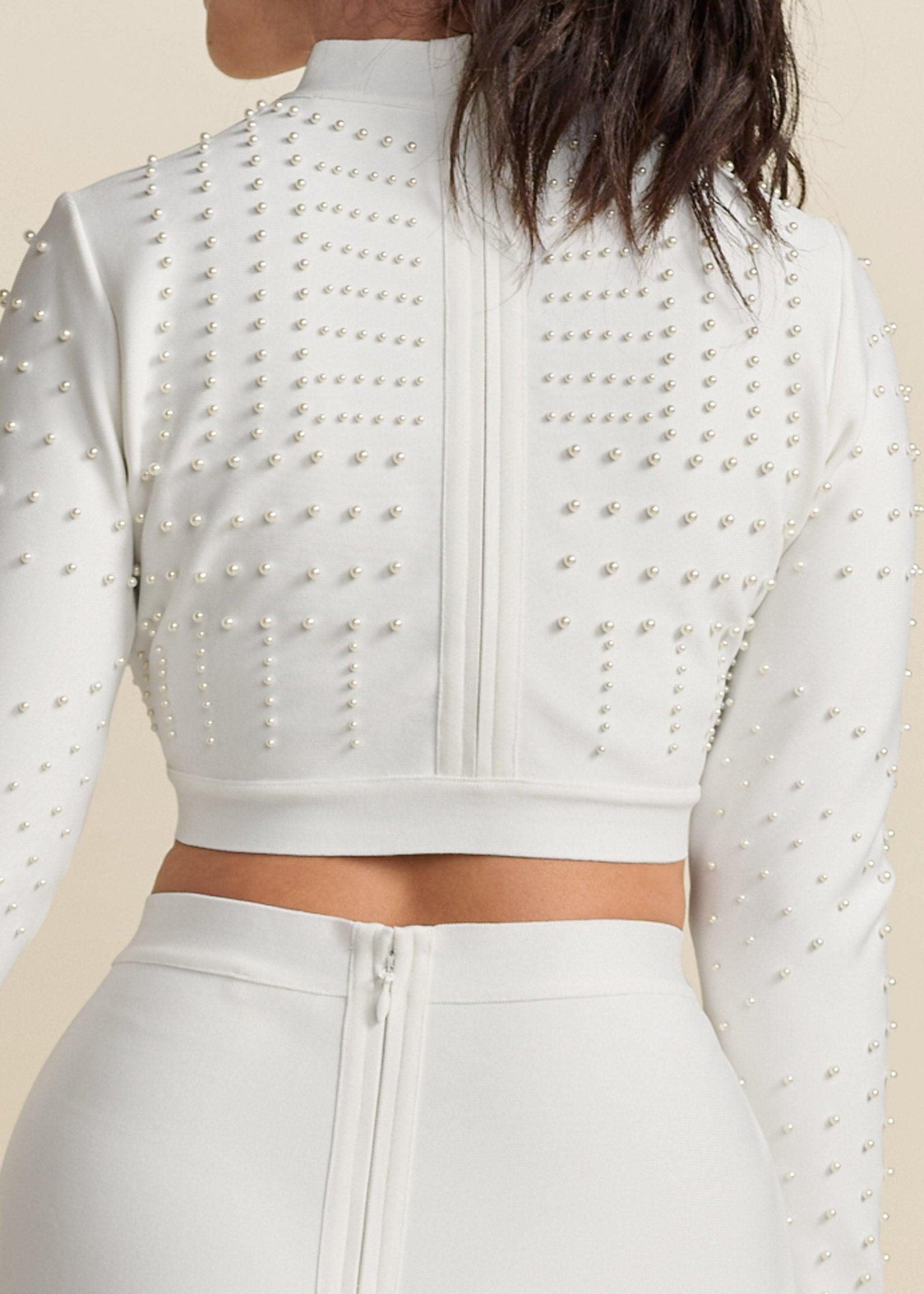 Two-Piece Bandage Dress - White Product Image
