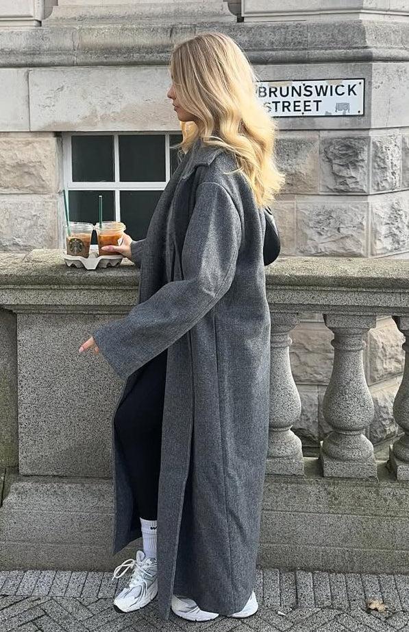 Modern Edge Oversized Coat Charcoal Product Image