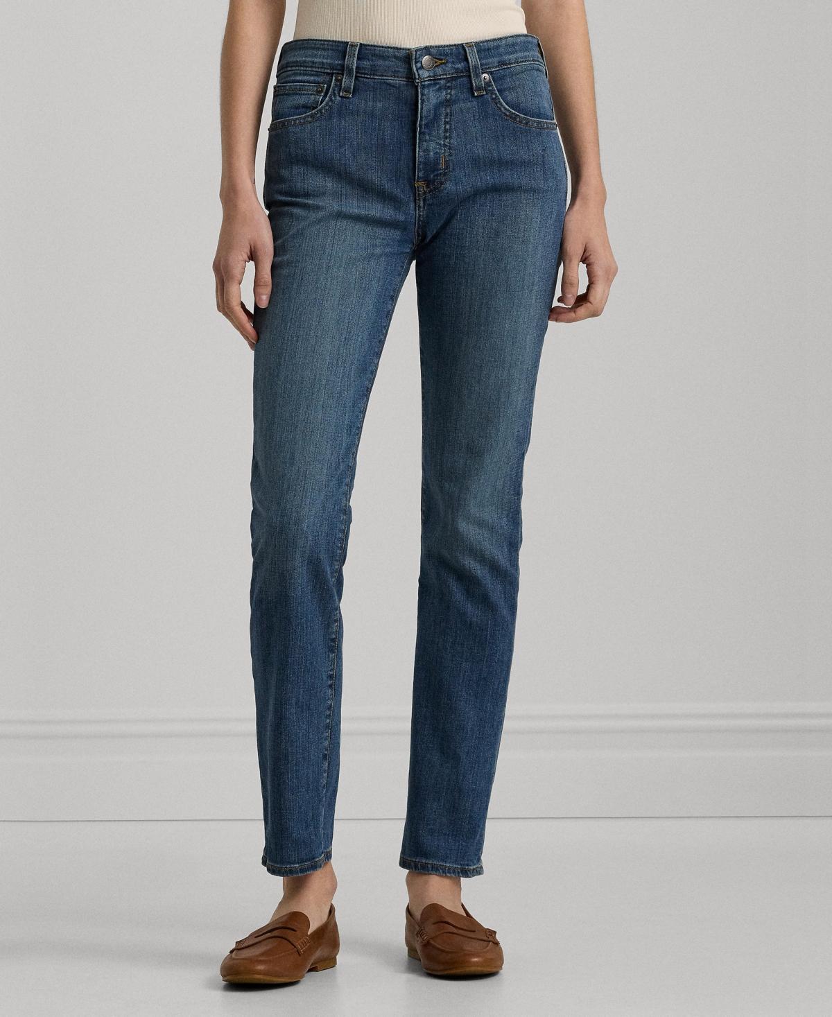 Lauren Ralph Lauren Premier Shape Memory Stretch Denim Straight Leg Ankle Jeans Product Image