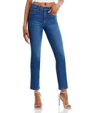 Good American Good Leg High Rise Straight Stretch Denim Jeans Product Image
