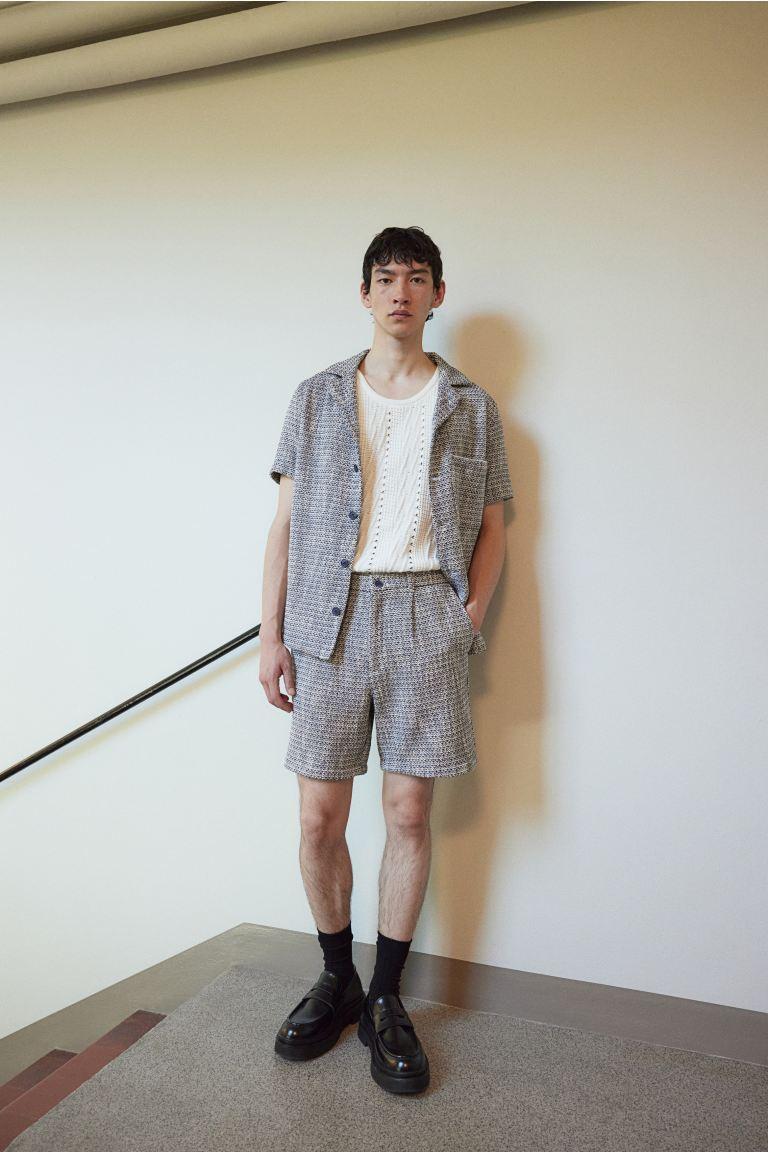 Relaxed Fit Textured Shorts Product Image