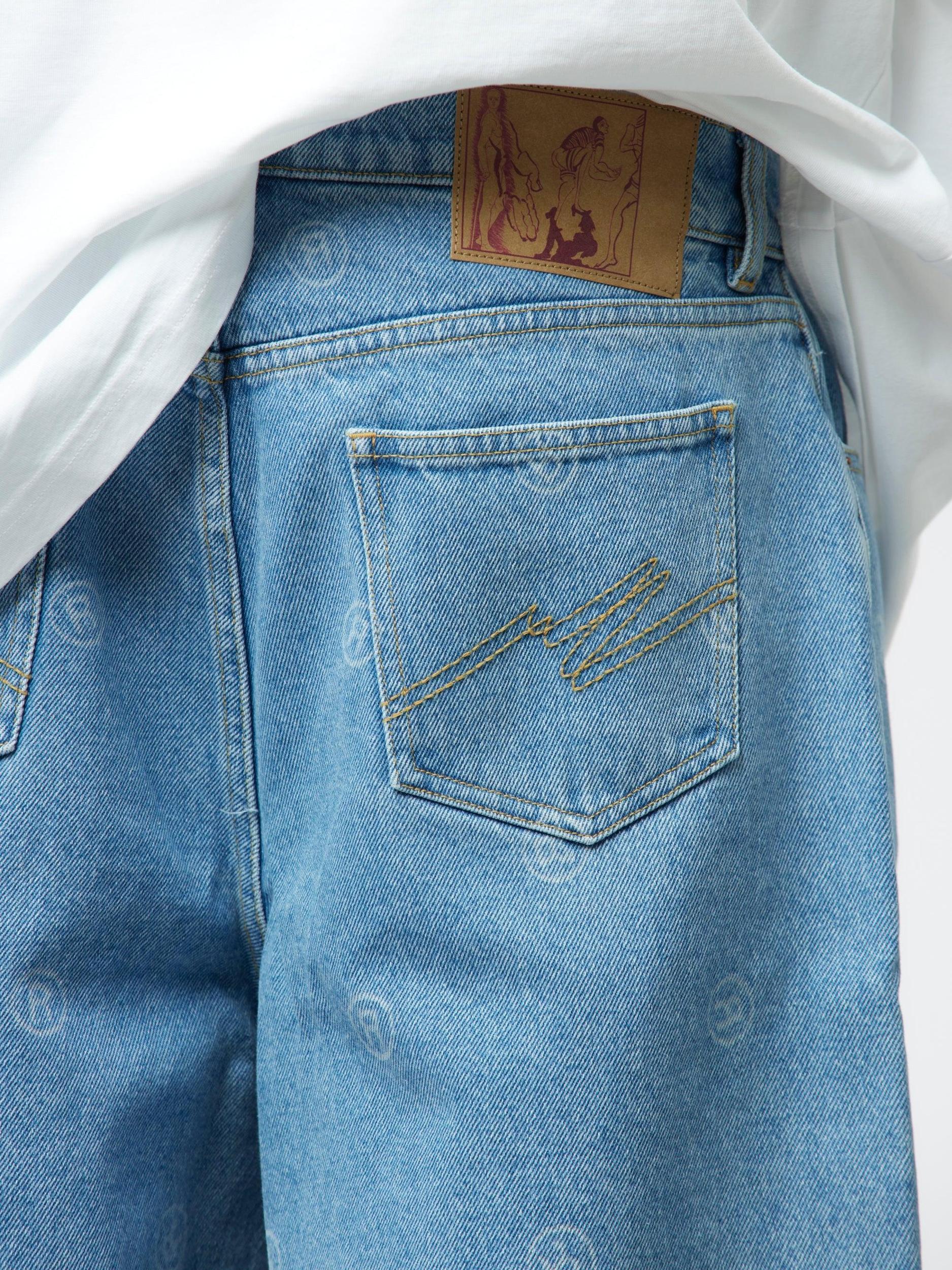Extended Wide Leg Jean (Blue) Product Image