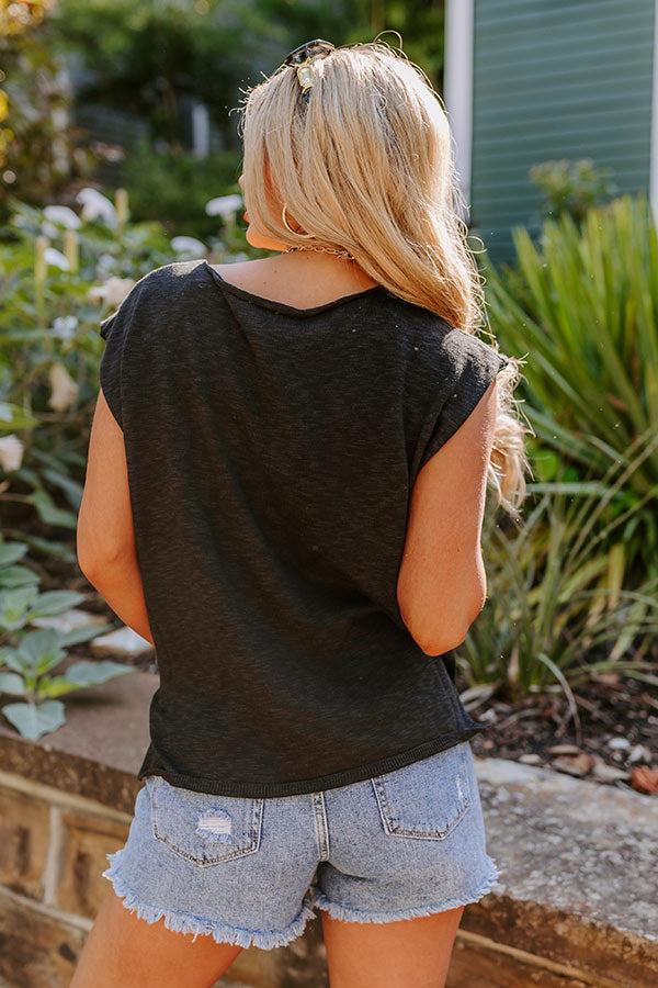 Coastal Cutie Knit Top in Black Product Image