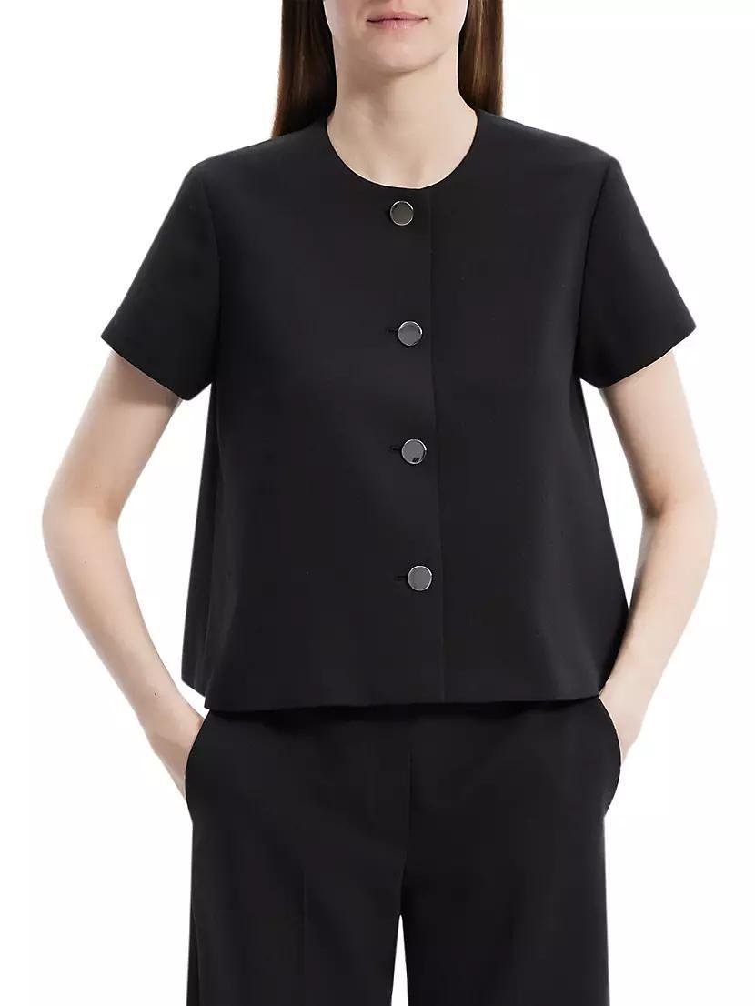 A-Line Short-Sleeve Round Neck Top Product Image