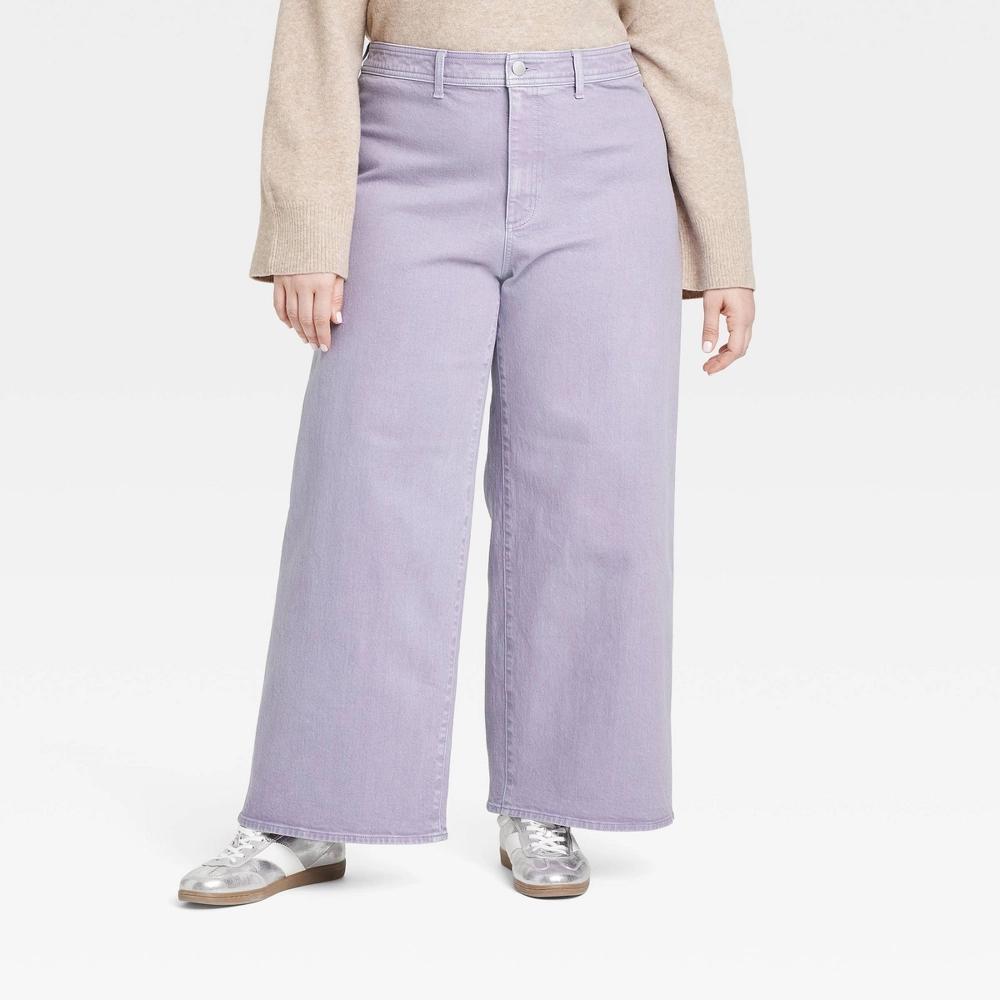 Womens High-Rise Sailor Wide Leg Ankle Jeans - Universal Thread Purple 28 Product Image