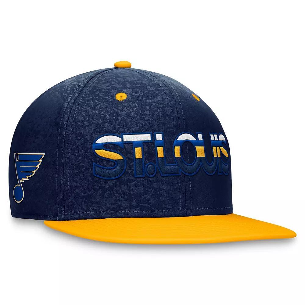 Men's Fanatics Branded  Navy/Gold St. Louis Blues Authentic Pro Rink Two-Tone Snapback Hat Product Image