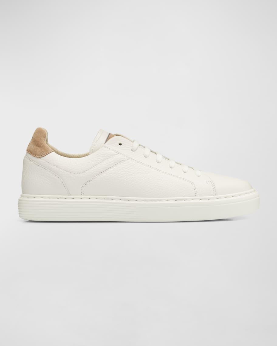 Mens Bicolor Leather Low-Top Sneakers Product Image