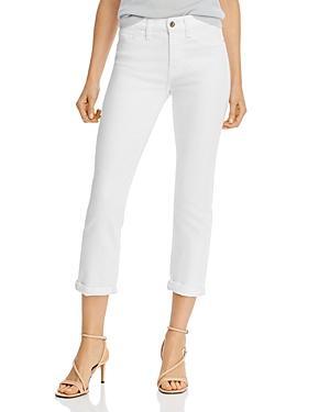 Jen 7 High Rise Ankle Straight Jeans in White Product Image