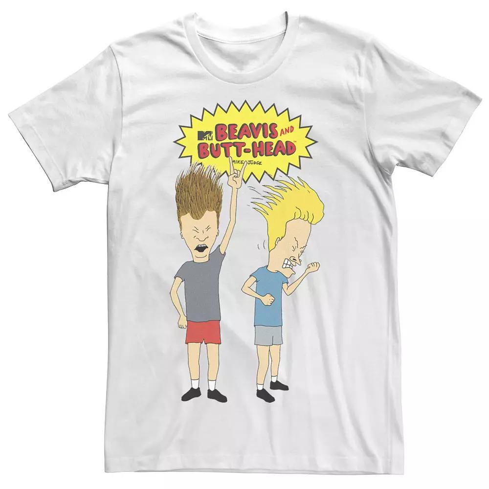 Men's Beavis and Butthead Head Bang Original Logo Tee, Size: 3XL, White Product Image