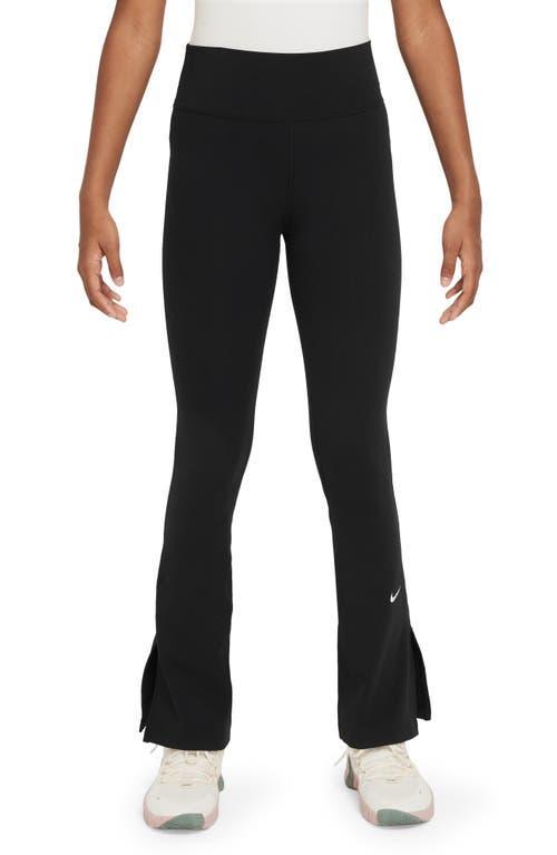 Kids' Nike One Dri-FIT Flare Leggings in Black/White at Nordstrom, Size Xs Product Image