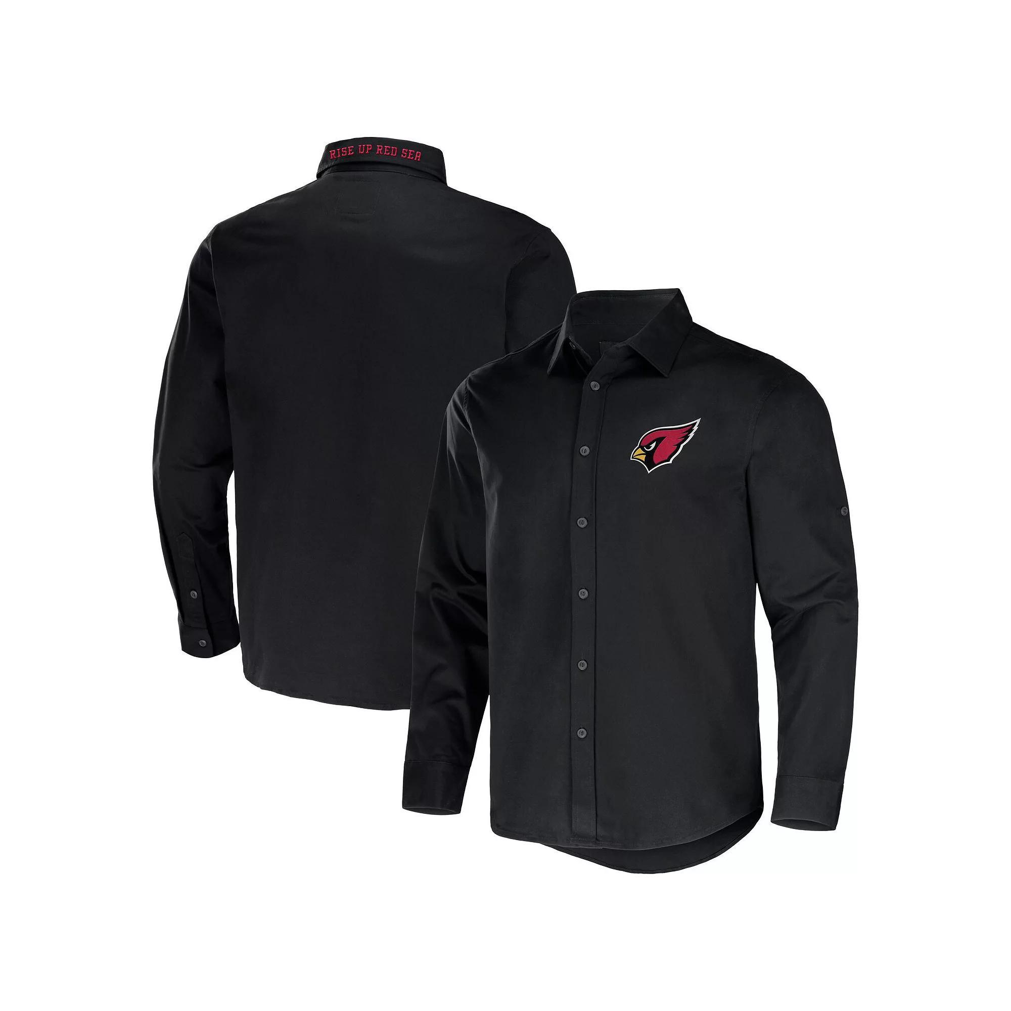 Men's NFL x Darius Rucker Collection by Fanatics Black Seattle Seahawks Convertible Twill Long Sleeve Button-Up Shirt, Size: Large Product Image