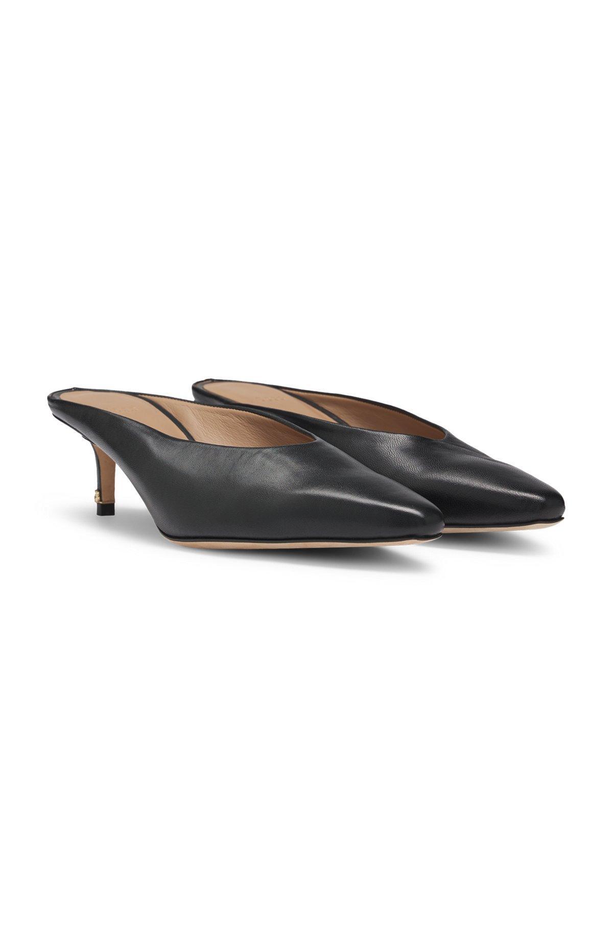 BOSS - Backless mules in nappa leather - Black Product Image