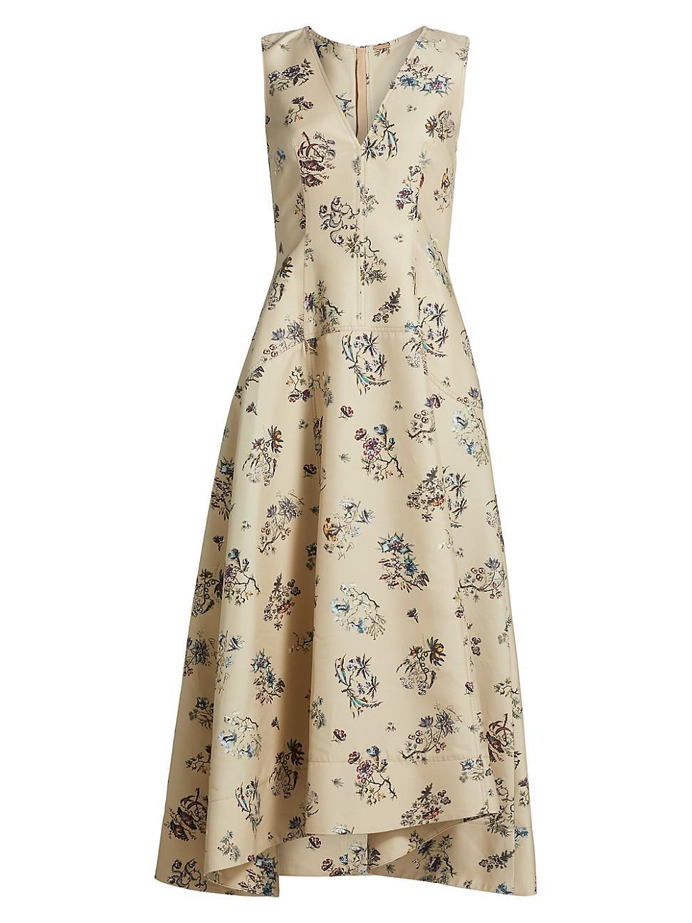 Womens Floral Silk-Blend Maxi Dress Product Image