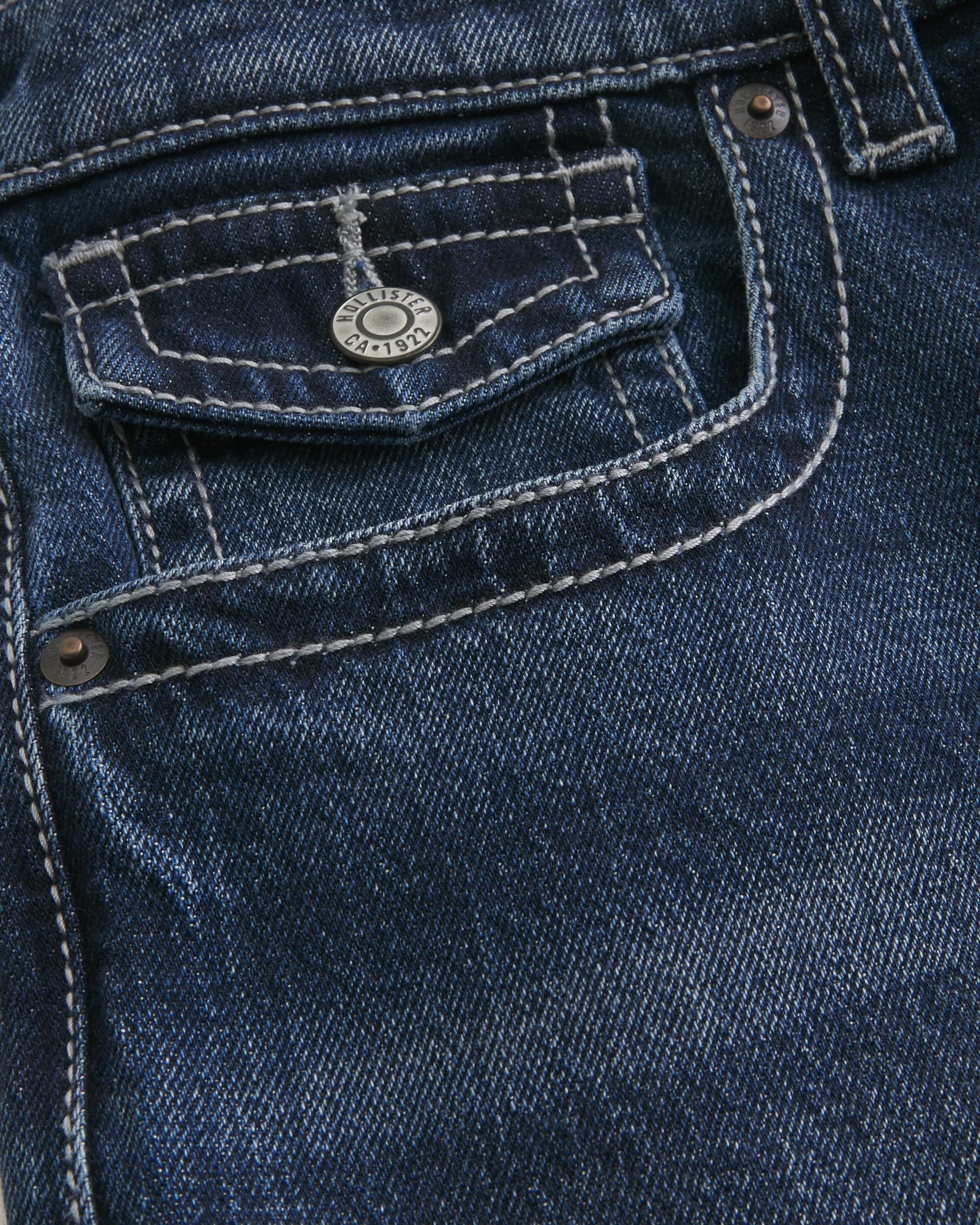 Dark Wash Baggy Bootcut Jeans Product Image