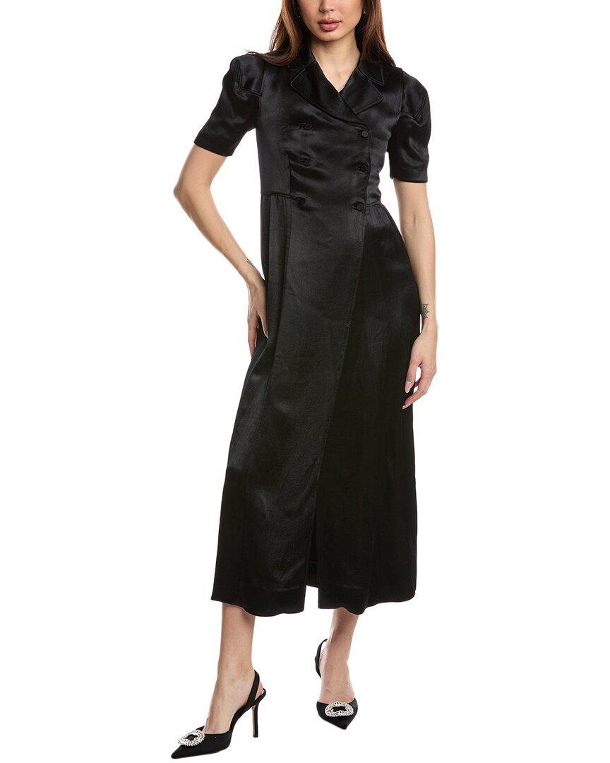 VALENTINO Silk Babydoll Maxi Dress In Black Product Image