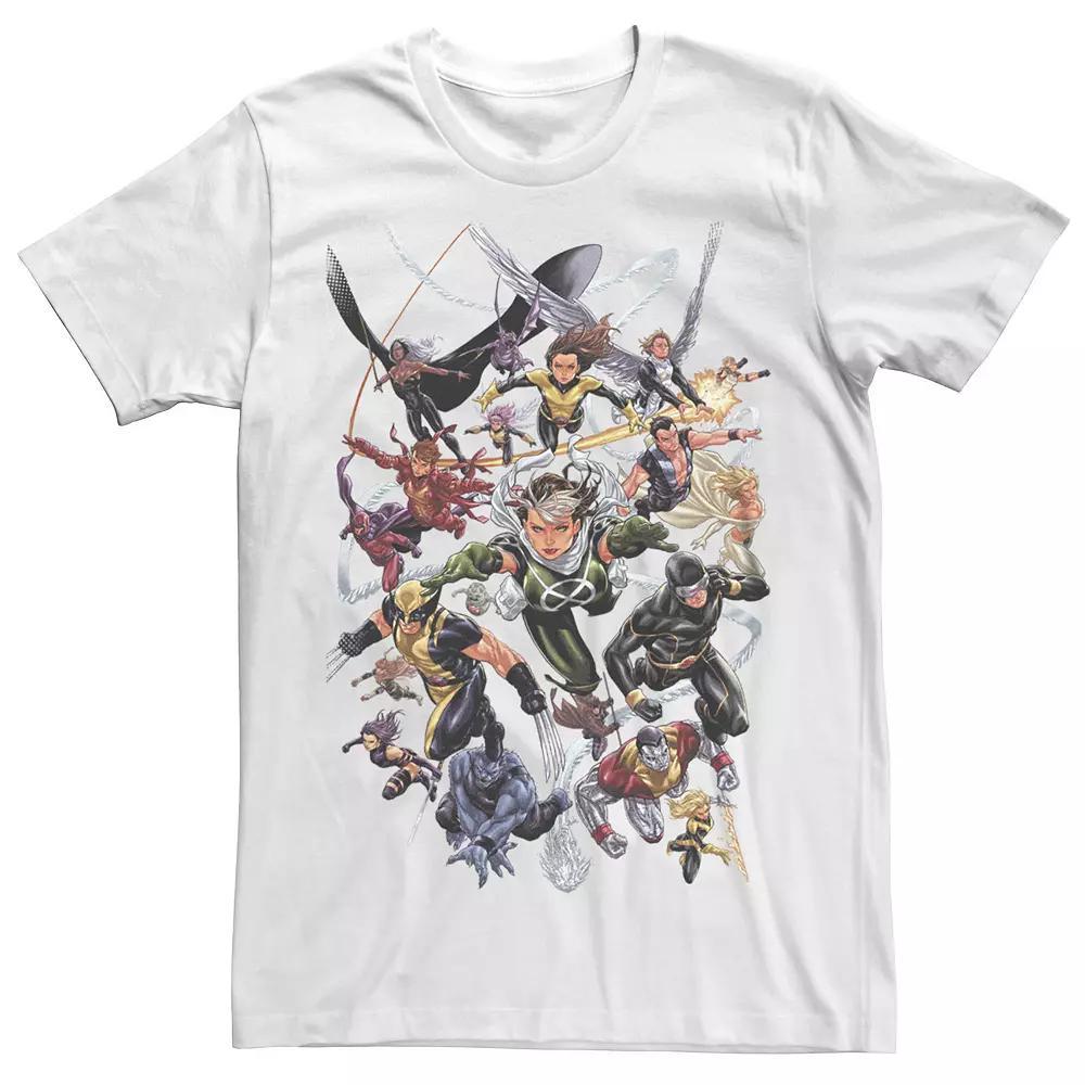 Men's Marvel Comics Retro X-Men Flying Group Shot Graphic Tee, Size: XXL, White Product Image