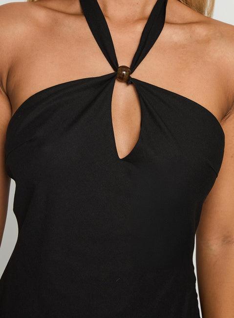 Loleila Halter Mini Dress Black Product Image