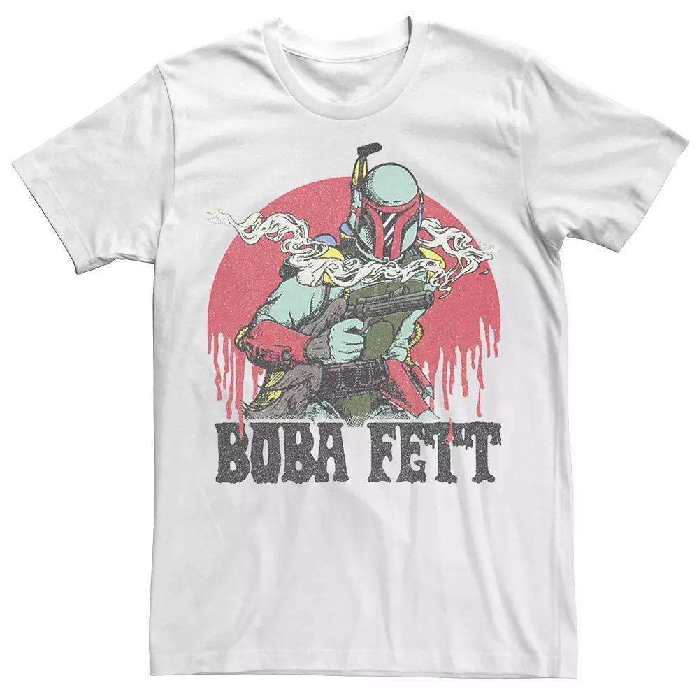 Men's Star Wars Boba Fett Melting Moon Tee, Size: Small, White Product Image