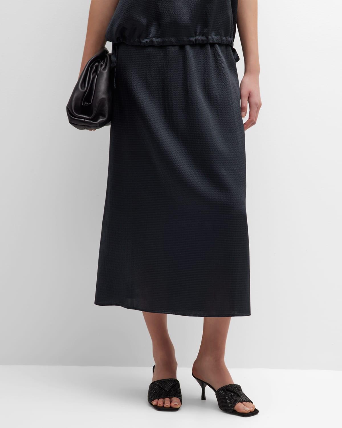 Hammered Silk Cotton A-Line Skirt Product Image