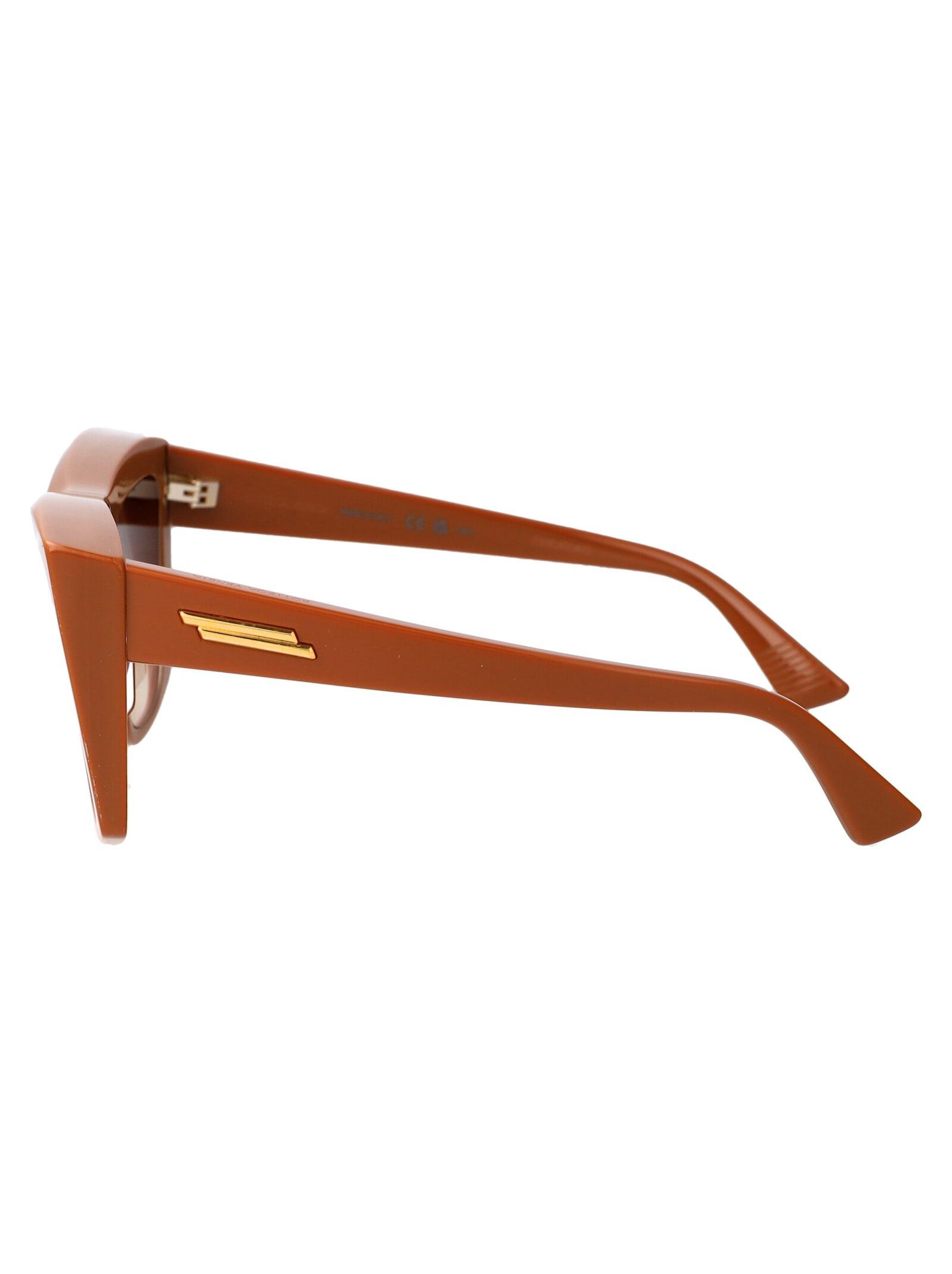 BOTTEGA VENETA Sunglasses In 003 Brown Brown Brown Product Image