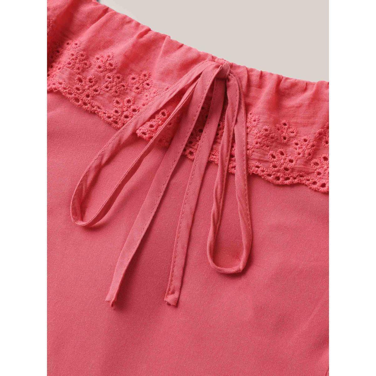 Plus Size Rayon Lace Stretchy-Waist Midi Dress Raspberry Women Non Sleeveless Curvy BloomChic 14-16/1X Product Image