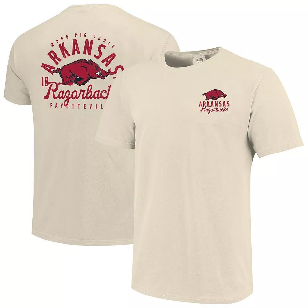 Men's Cream Arkansas Razorbacks Comfort Colors Mascot Overlay T-Shirt, Size: 2XL, Beige Product Image