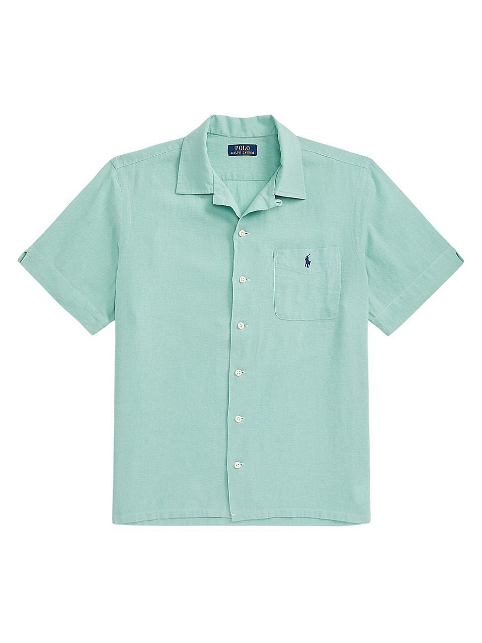 Polo Ralph Lauren Classic Fit Linen-Cotton Camp Shirt (Celadon) Men's Clothing Product Image