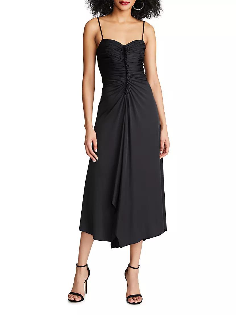 Nadine Ruched Sheer-Jersey Midi-Dress Product Image