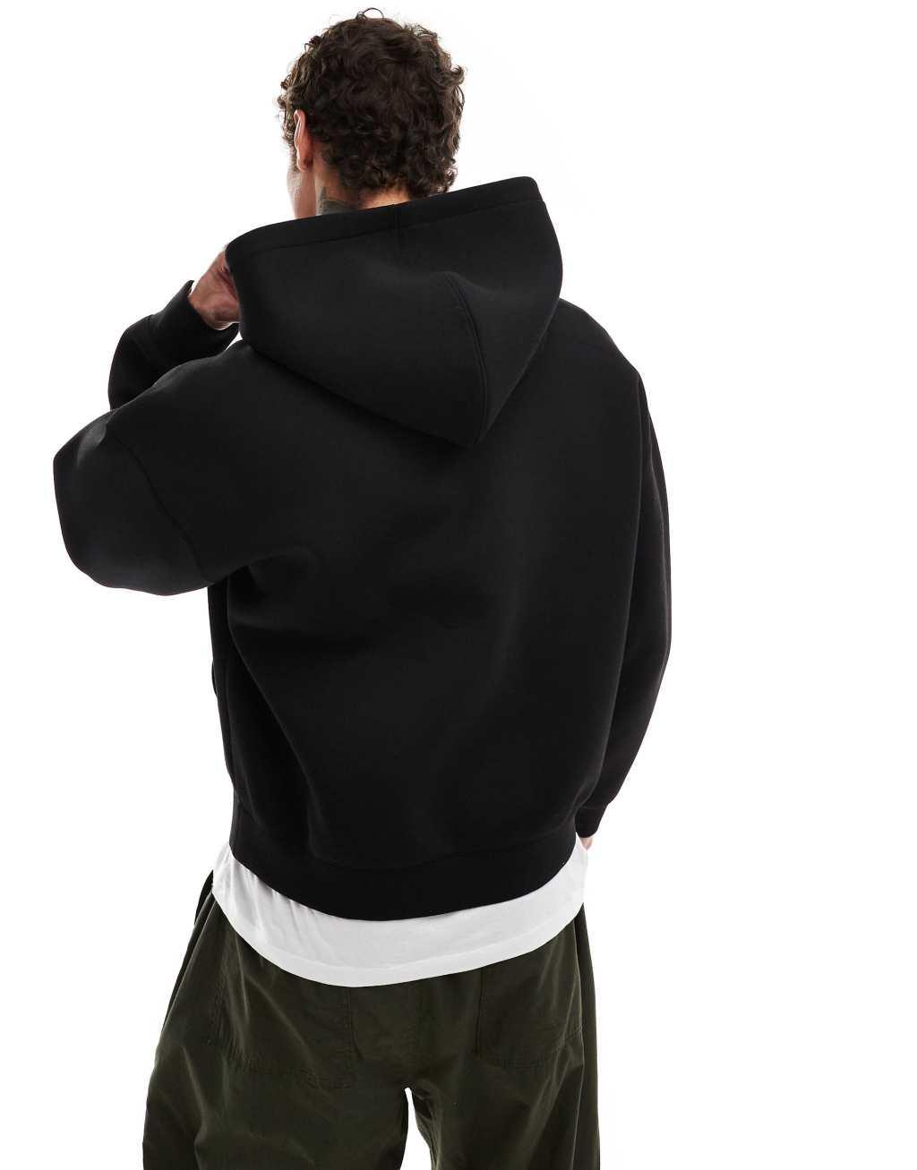 Weekday Simon scuba hoodie in black Product Image