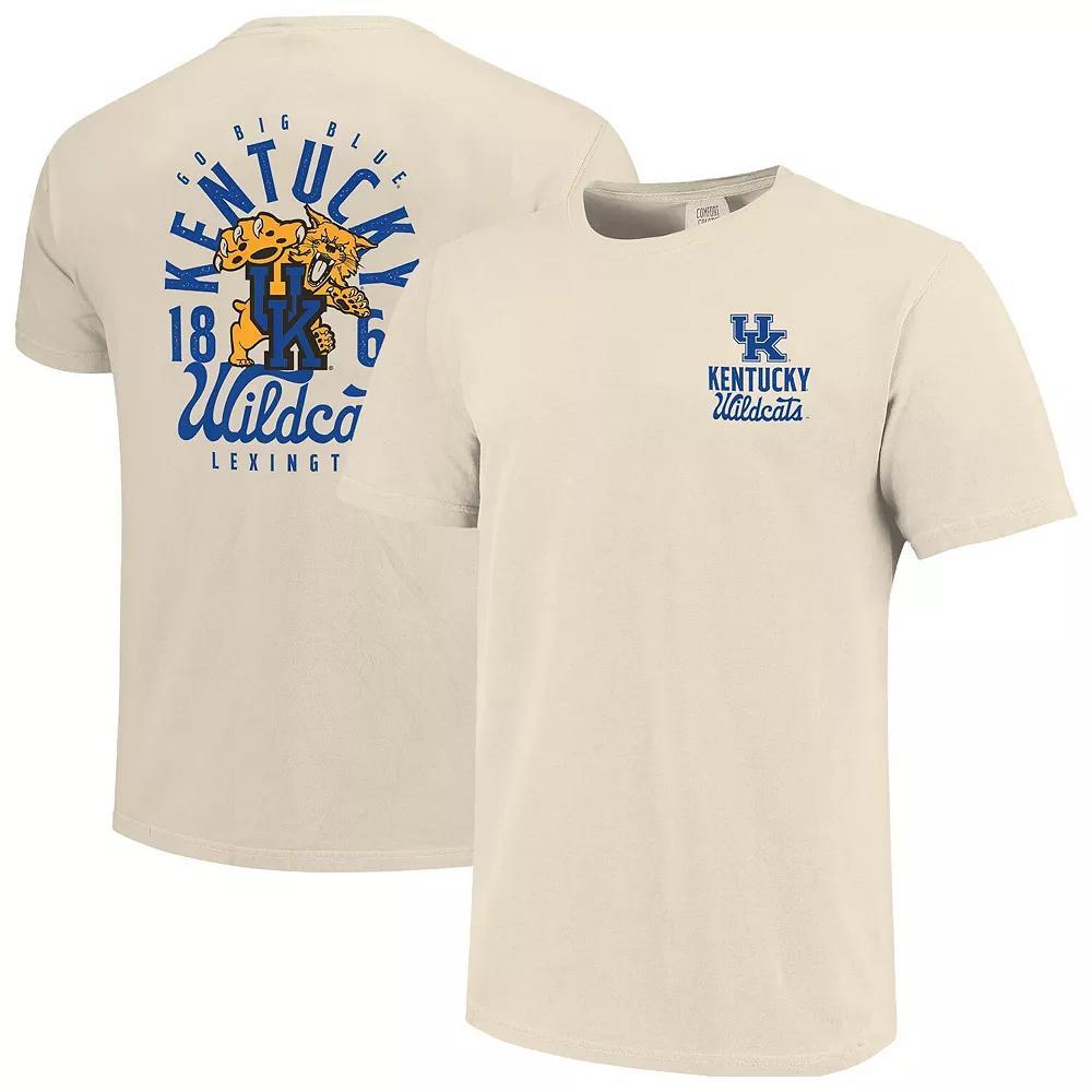 Men's Cream Kentucky Wildcats Comfort Colors Mascot Overlay T-Shirt, Size: XL, Beige Product Image