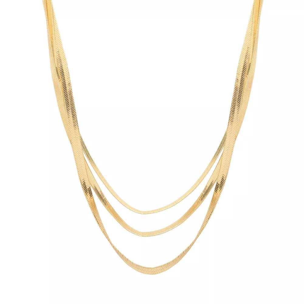LC Lauren Conrad Triple Row Layered Snake Chain Necklace, Women's, None Product Image