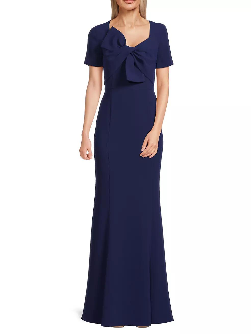 Crepe Bow Bodice Gown Product Image