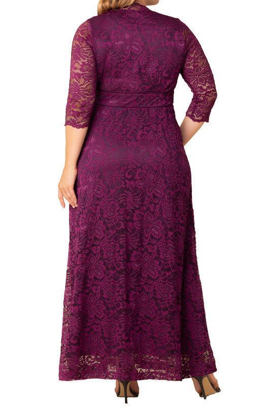 Berry Bliss Maria Lace Evening Gown - Plus Product Image