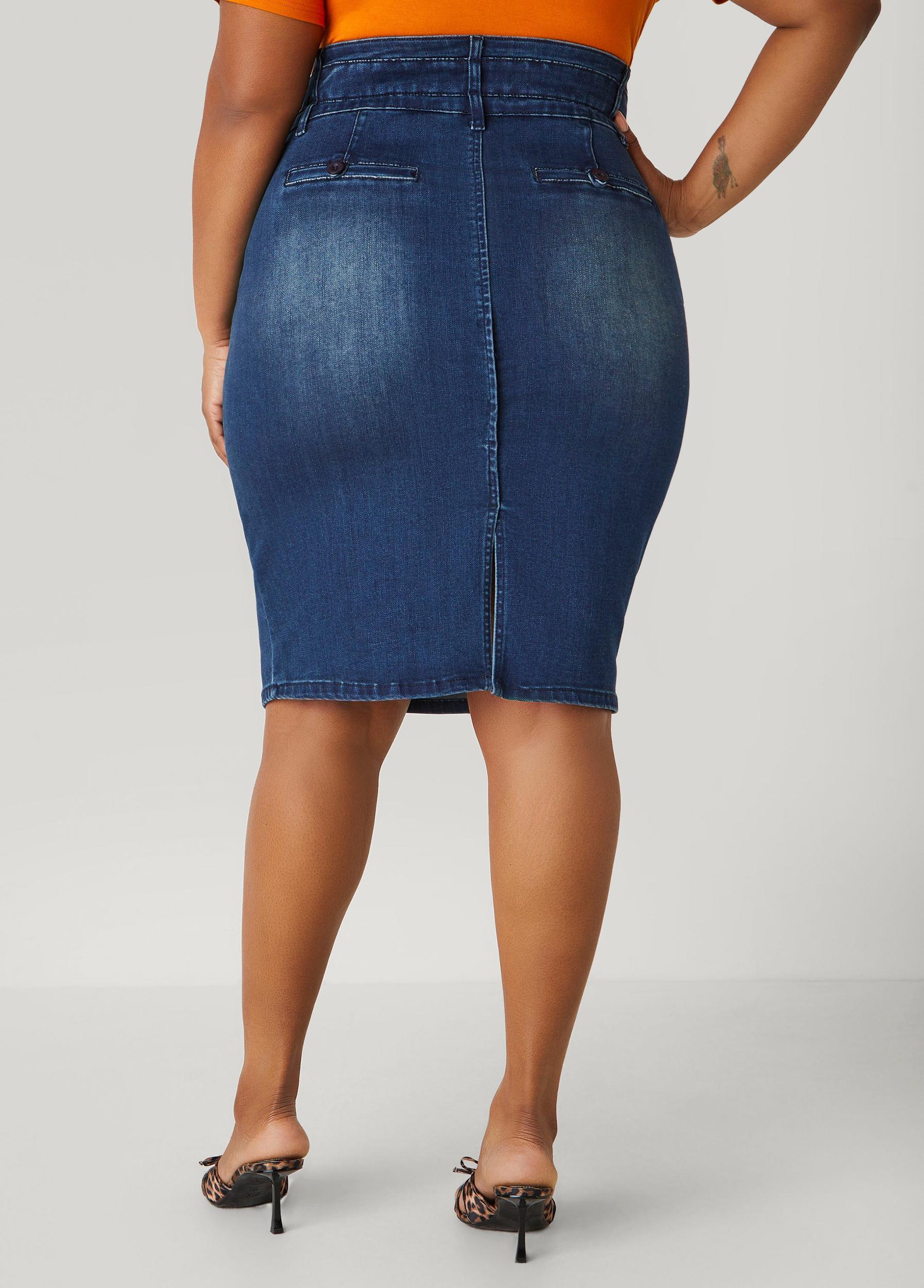 Denim Pencil Skirt Product Image