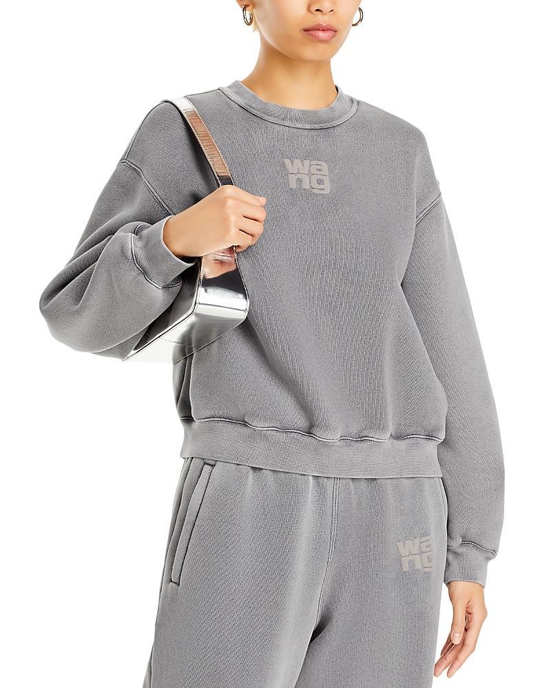 alexanderwang. t Essential Terry Crew Sweatshirt with Puff Paint Logo Product Image