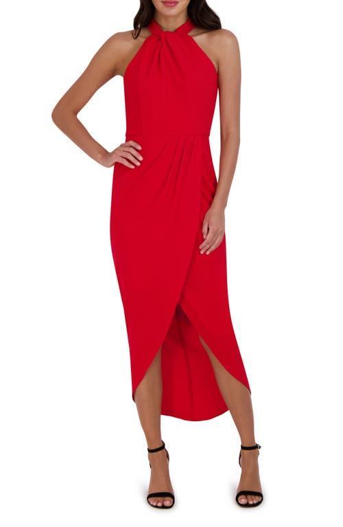 julia jordan Knot-Neck Tulip-Hem Midi Dress Product Image