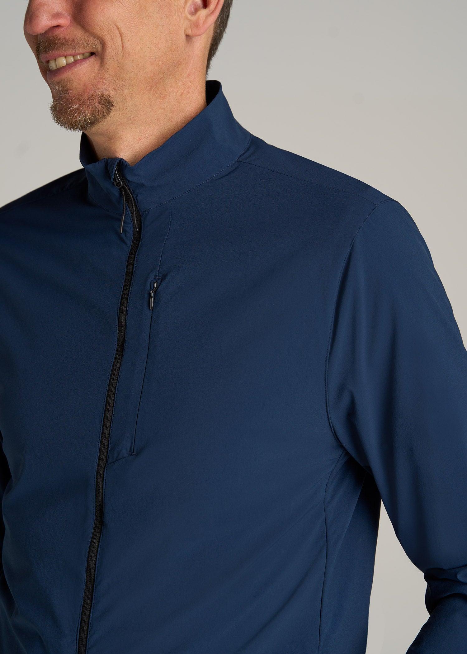 Tall Men's Softshell Jacket for Outdoor Training in Marine Navy Product Image