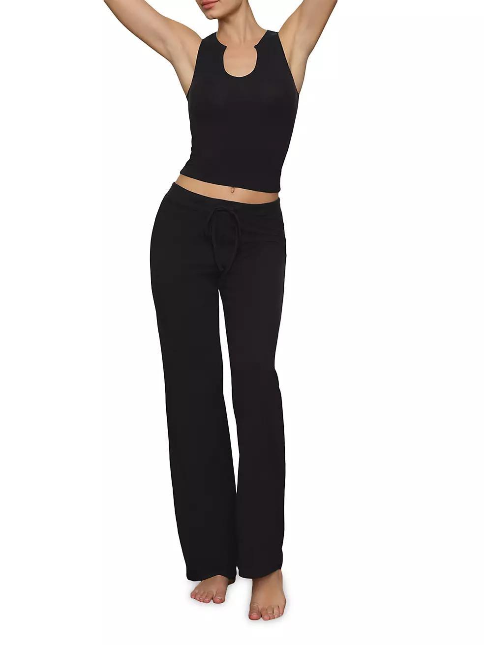 Womens Cotton Jersey Straight-Leg Pants Product Image