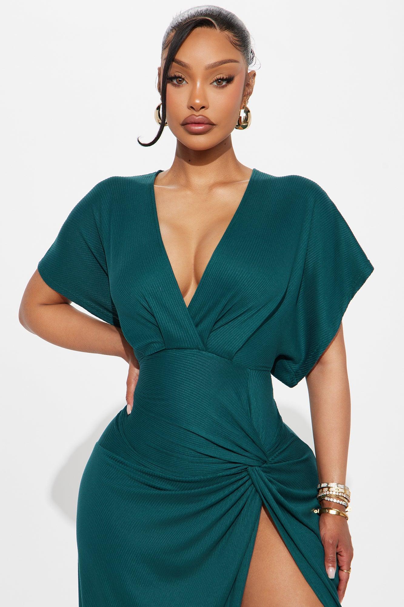 Stunning Scenes Maxi Dress - Hunter Green Product Image
